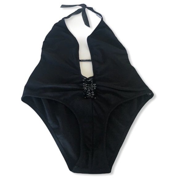 Pieces by Bestseller Other - Pieces by Bestseller Halter Plunge One Piece Black